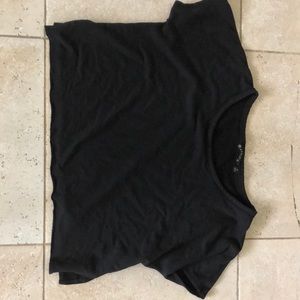 Athleta black crop shirt; sweatshirt material